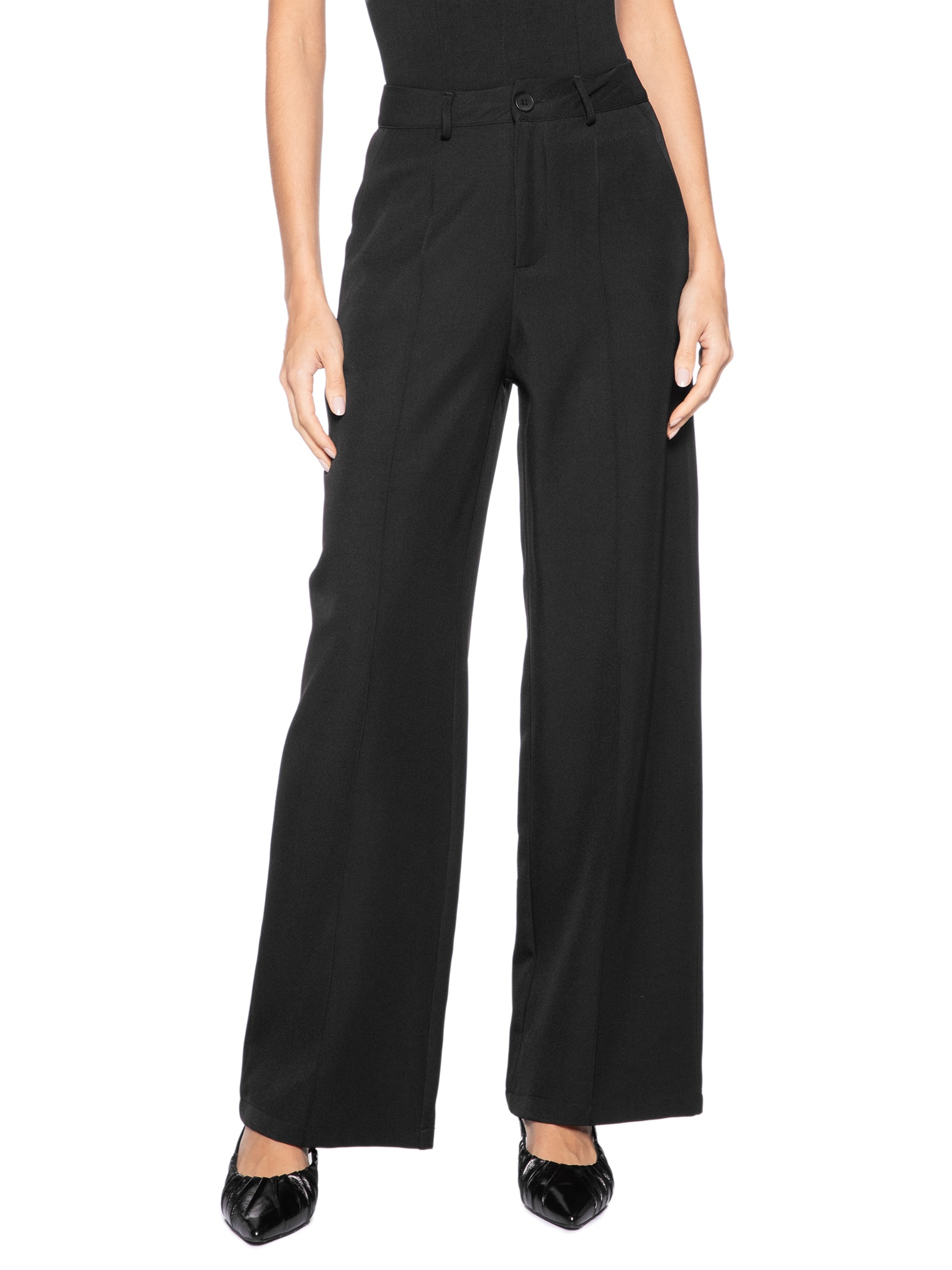 Calça Feminina Pantalona Alfaiataria – Preto '2Essential