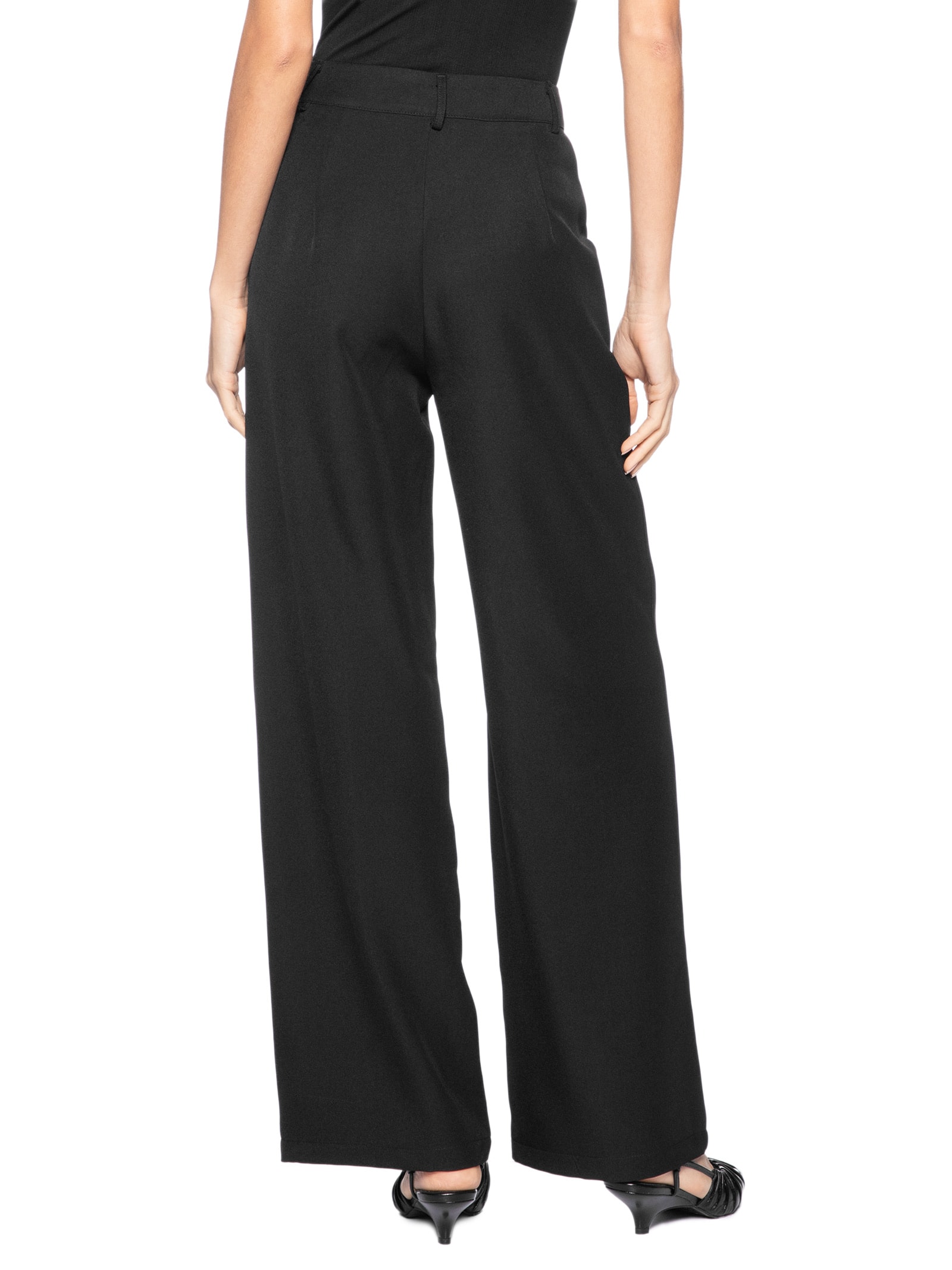 Calça Feminina Pantalona Alfaiataria – Preto '2Essential