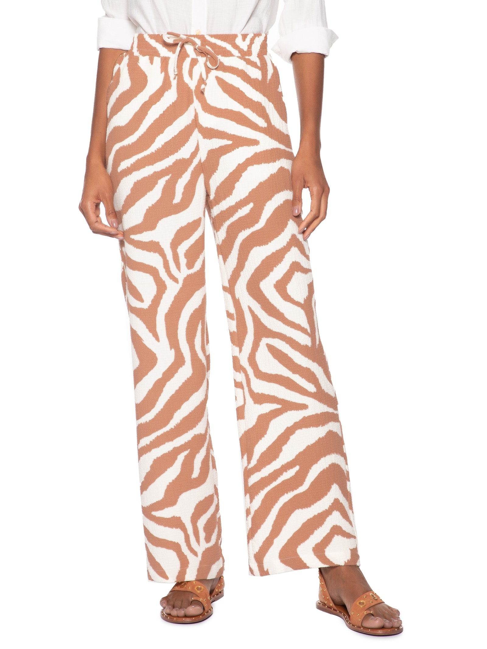 Calça Feminina Pantalona Animal Print Market 33