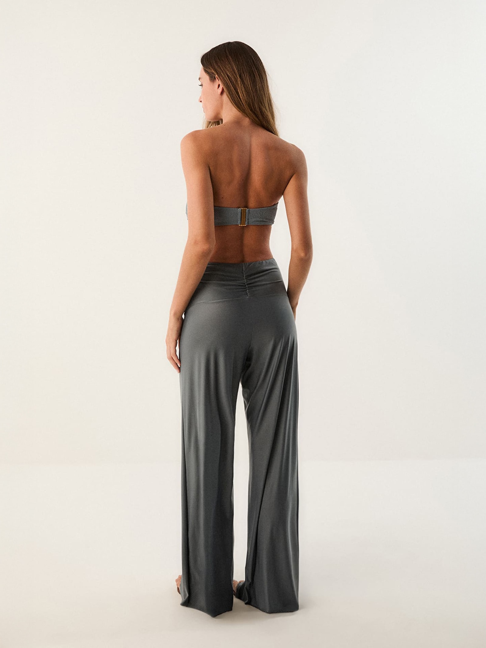 Calça Feminina Pantalona Anis Cinza Vix