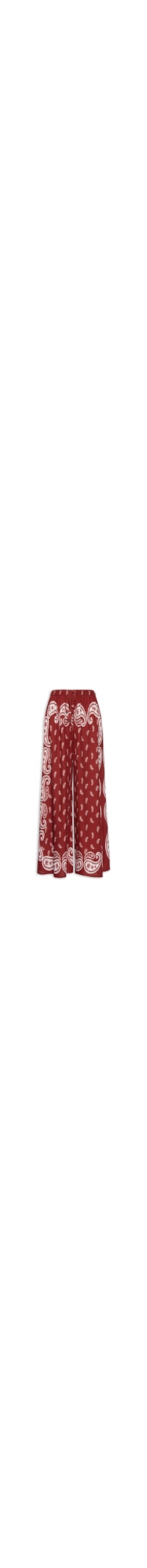 Calça Feminina Pantalona Bandana Jardim - Vermelho