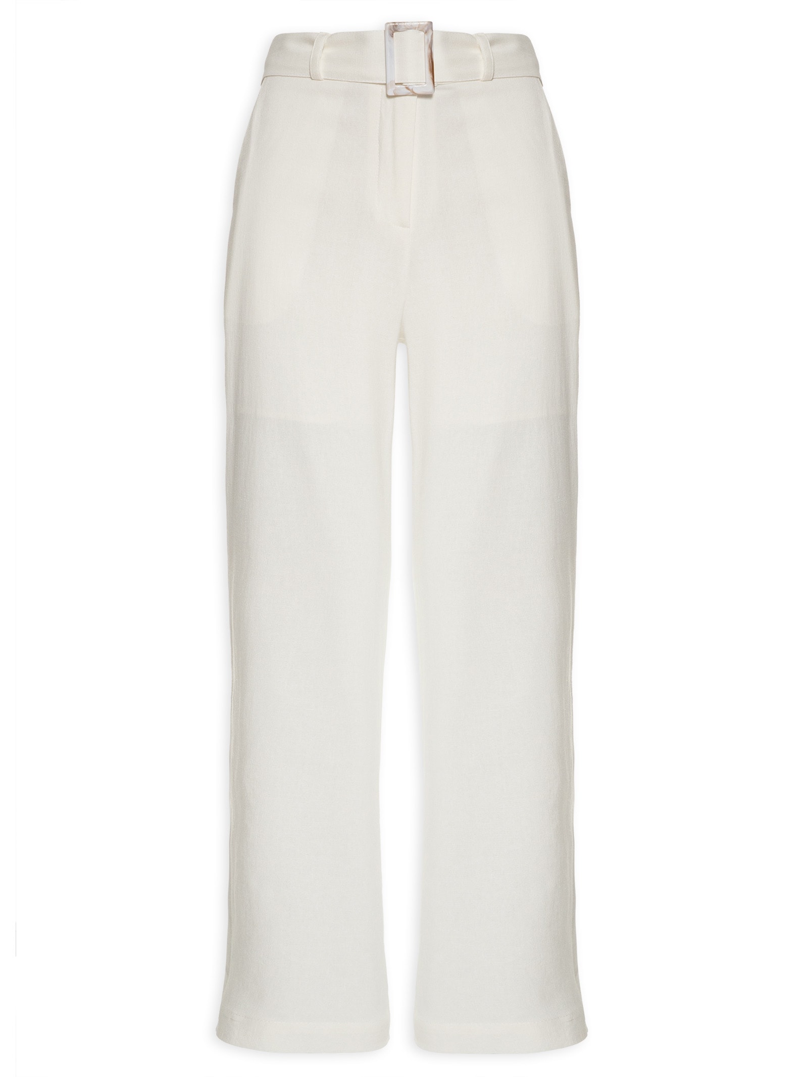Calça Feminina Pantalona Bolsos Laterais - Branco - Mob