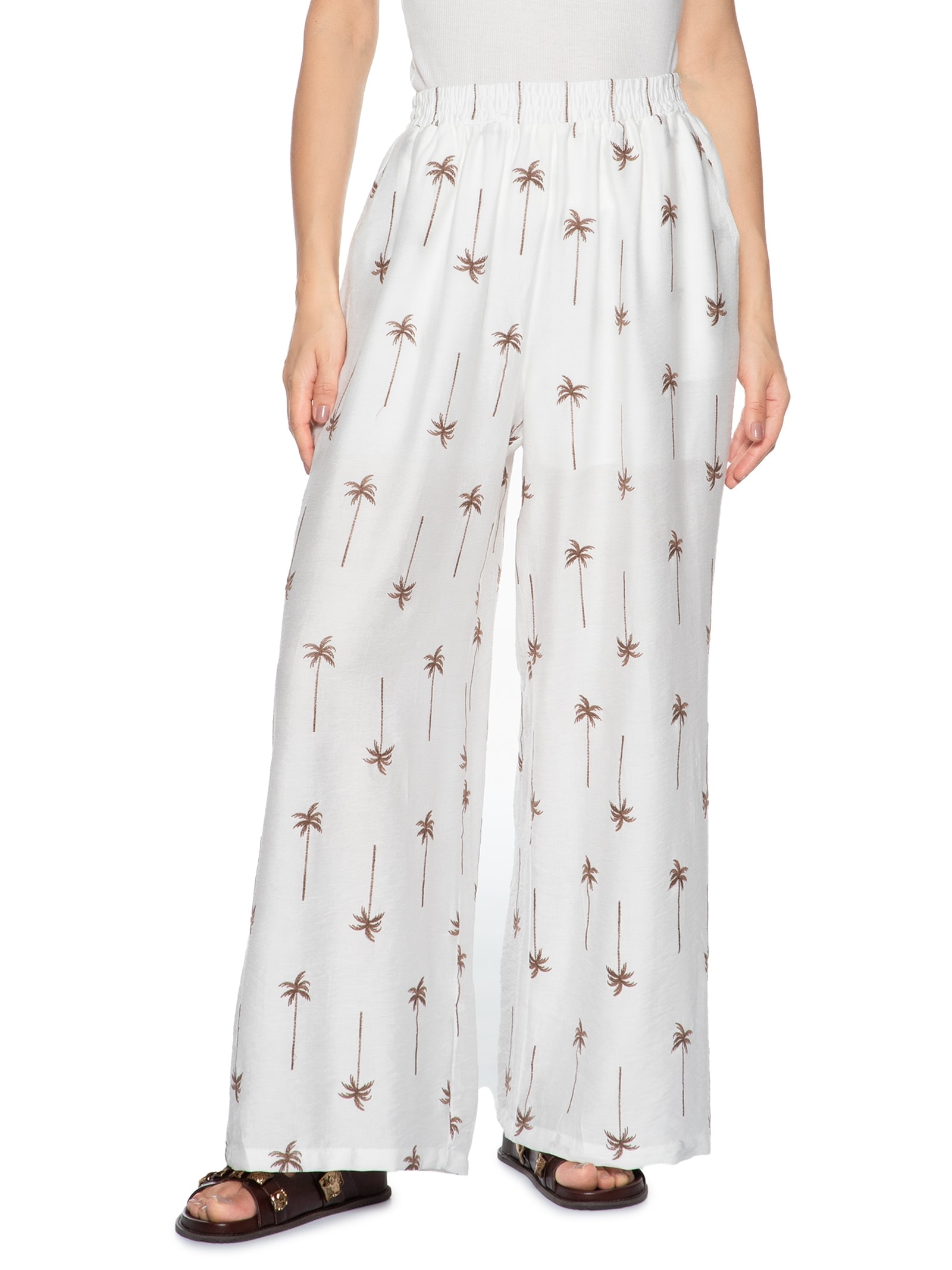 Calça Feminina Pantalona Bordada Off White Market 33