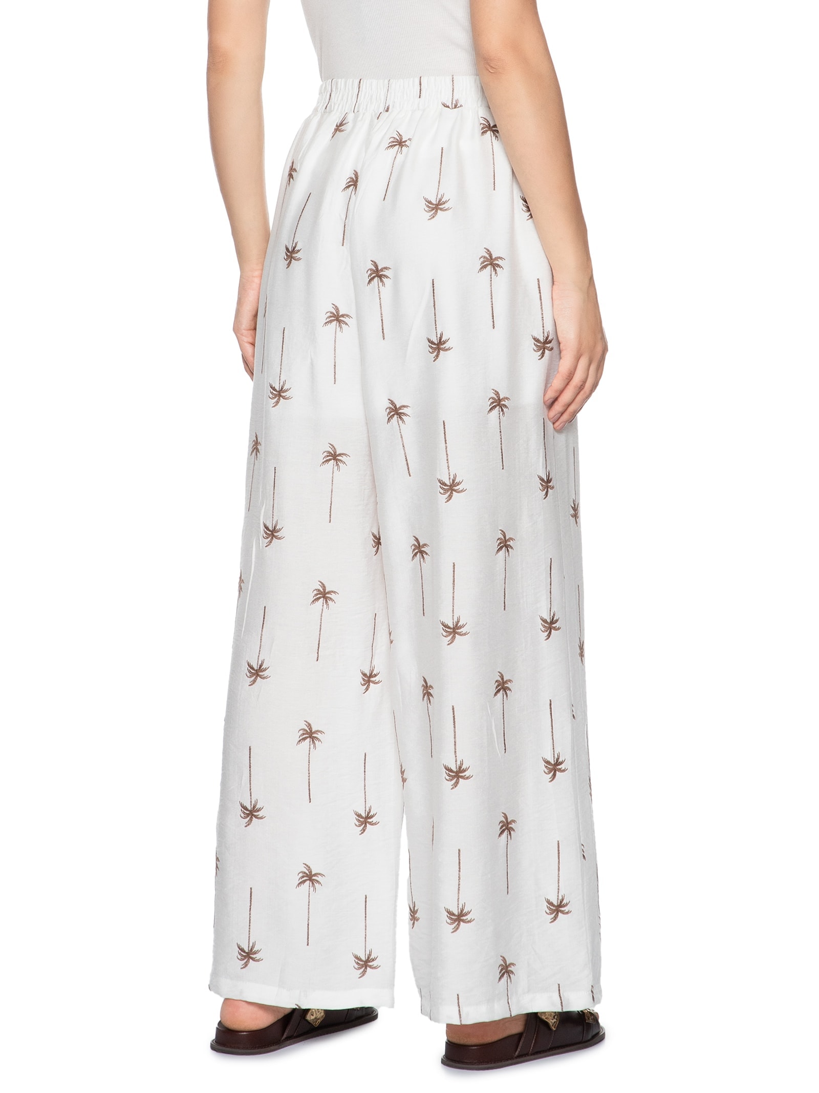 Calça Feminina Pantalona Bordada Off White Market 33