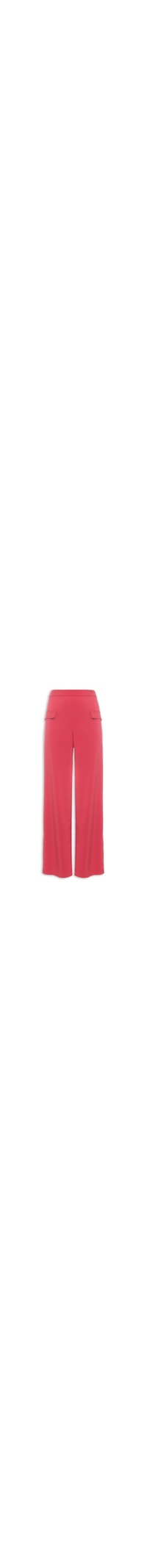 Calça Feminina Pantalona Cintura Alta Bolso Dupla - Vermelho