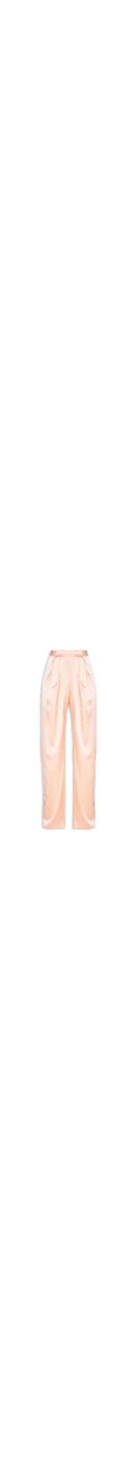 Calça Feminina Pantalona Cintura Alta Em Seda - Rosa