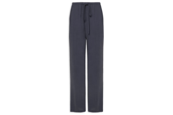 Calça Feminina Pantalona Com Amarração - Azul
