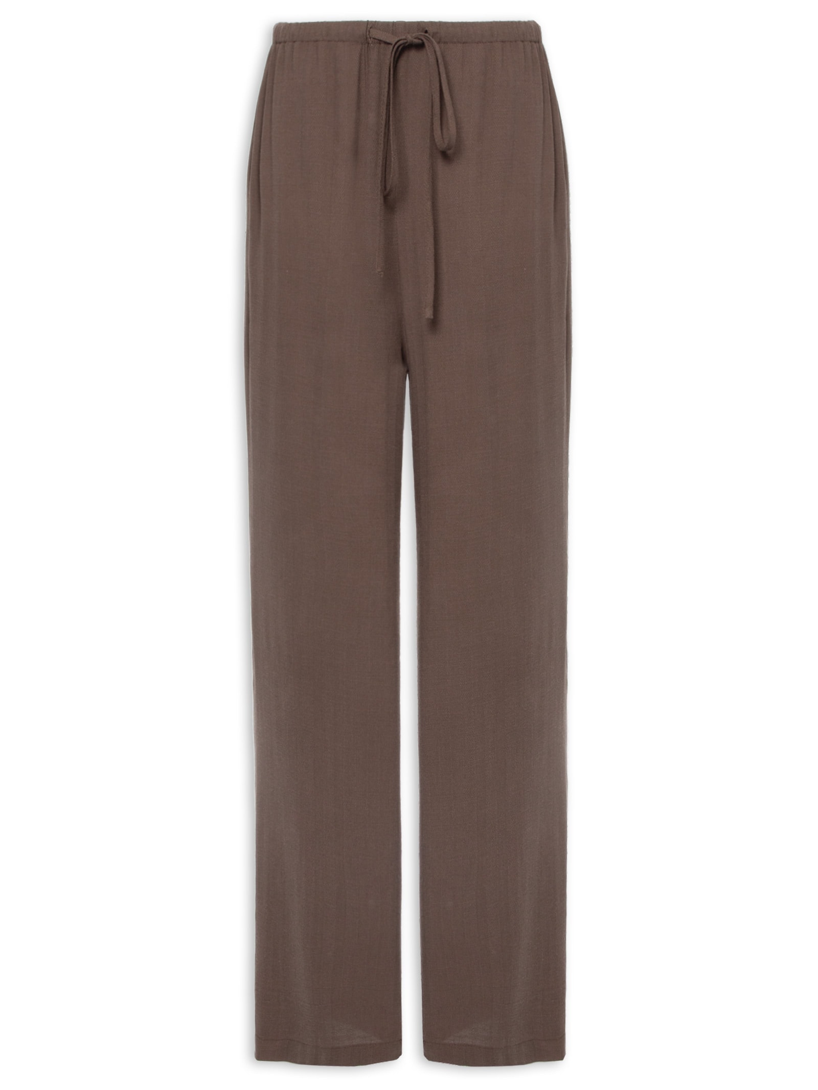 Calça Feminina Pantalona Com Amarração Marrom Market 33