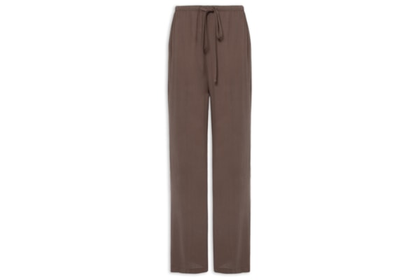 Calça Feminina Pantalona Com Amarração - Marrom