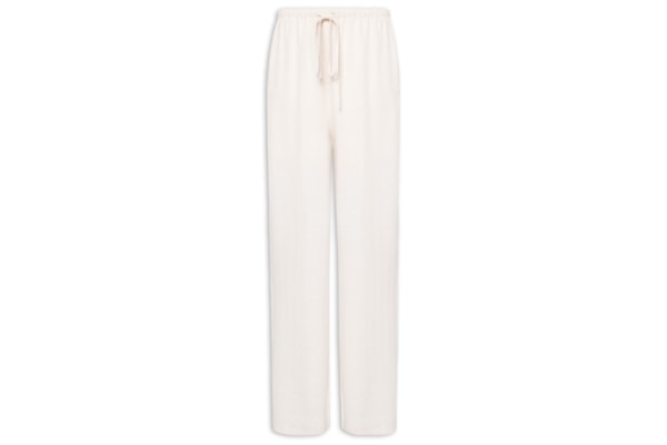 Calça Feminina Pantalona Com Amarração - Off White