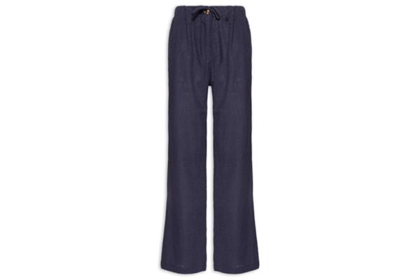 Calça Feminina Pantalona Com Cordão - Azul