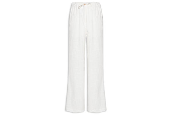 Calça Feminina Pantalona Com Cordão - Branco