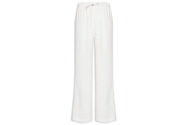 Calça Feminina Pantalona Com Cordão - Branco
