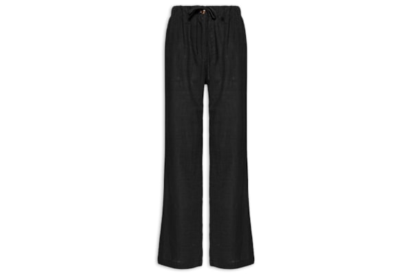 Calça Feminina Pantalona Com Cordão - Preto