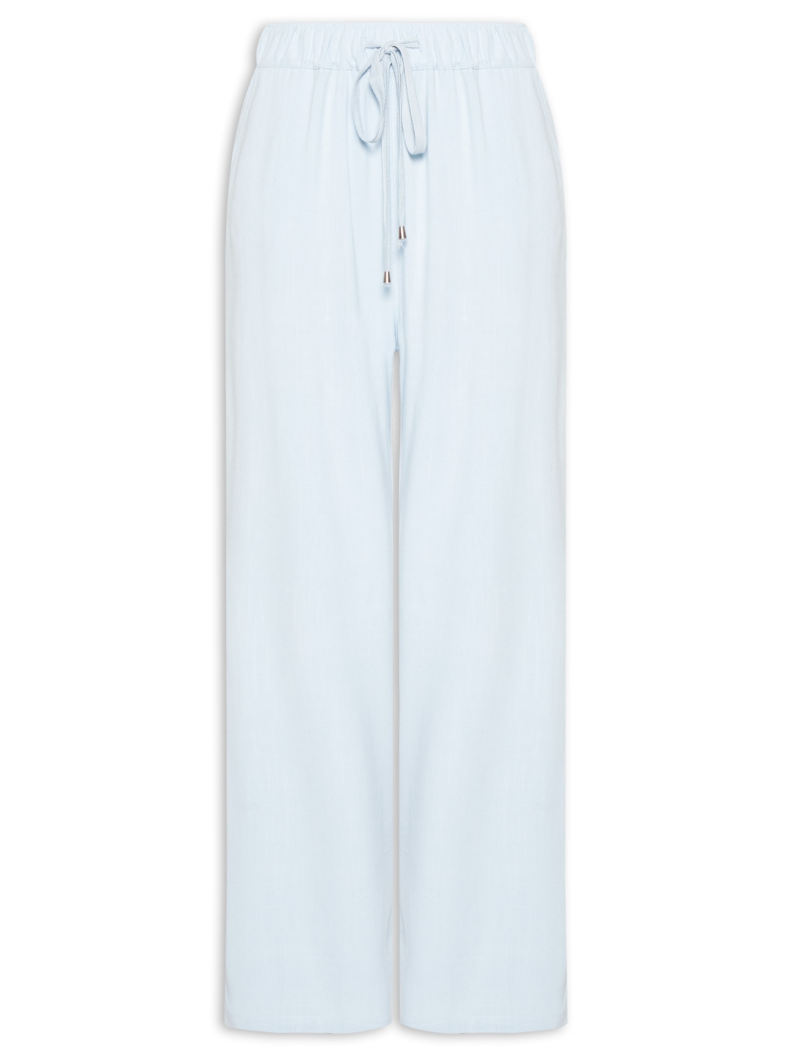 Calça Feminina Pantalona Com Linho Azul Basiq
