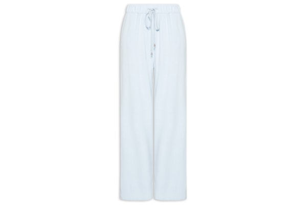 Calça Feminina Pantalona Com Linho - Azul