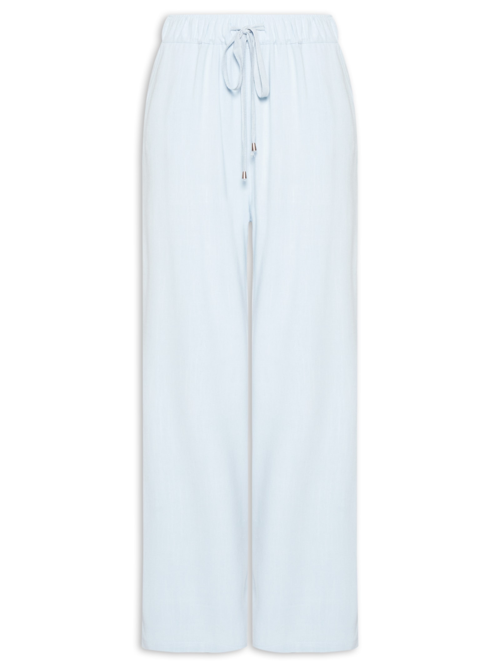 Calça Feminina Pantalona Com Linho Azul Basiq