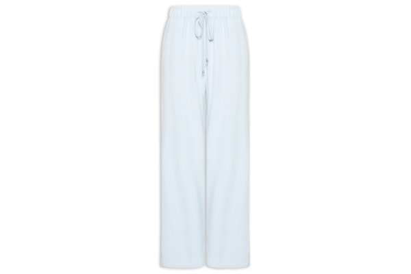 Calça Feminina Pantalona Com Linho - Azul