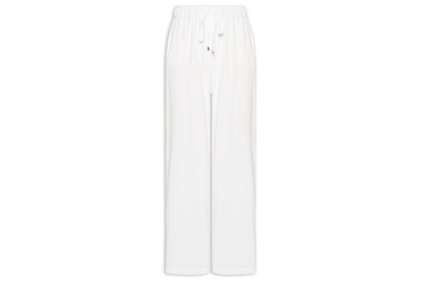Calça Feminina Pantalona Com Linho - Branco