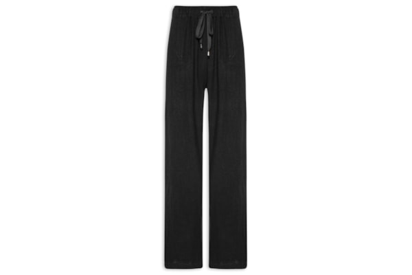 Calça Feminina Pantalona Com Linho - Preto