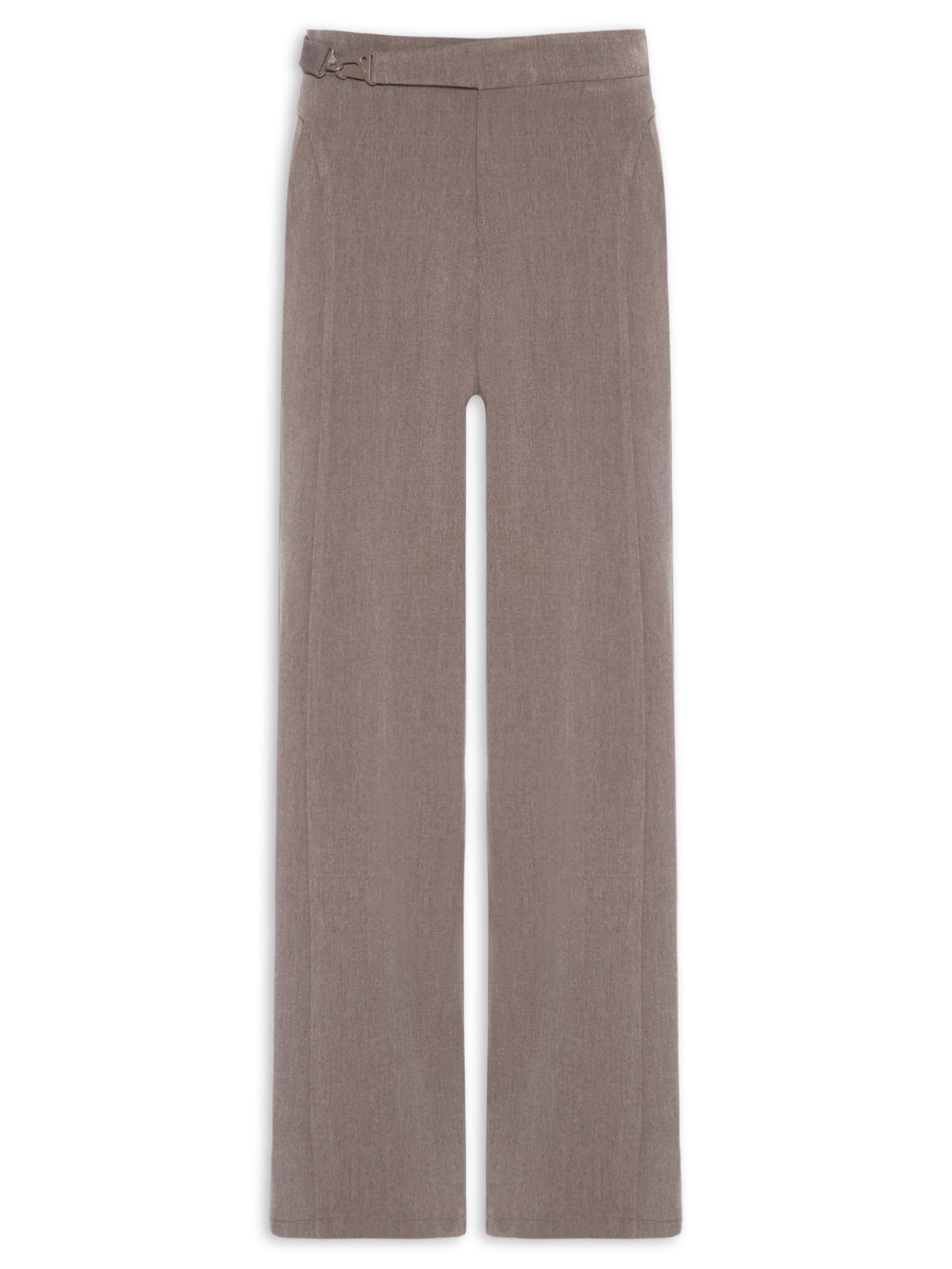 Calça Feminina Pantalona com Recorte e cinto Cinza '2Essential