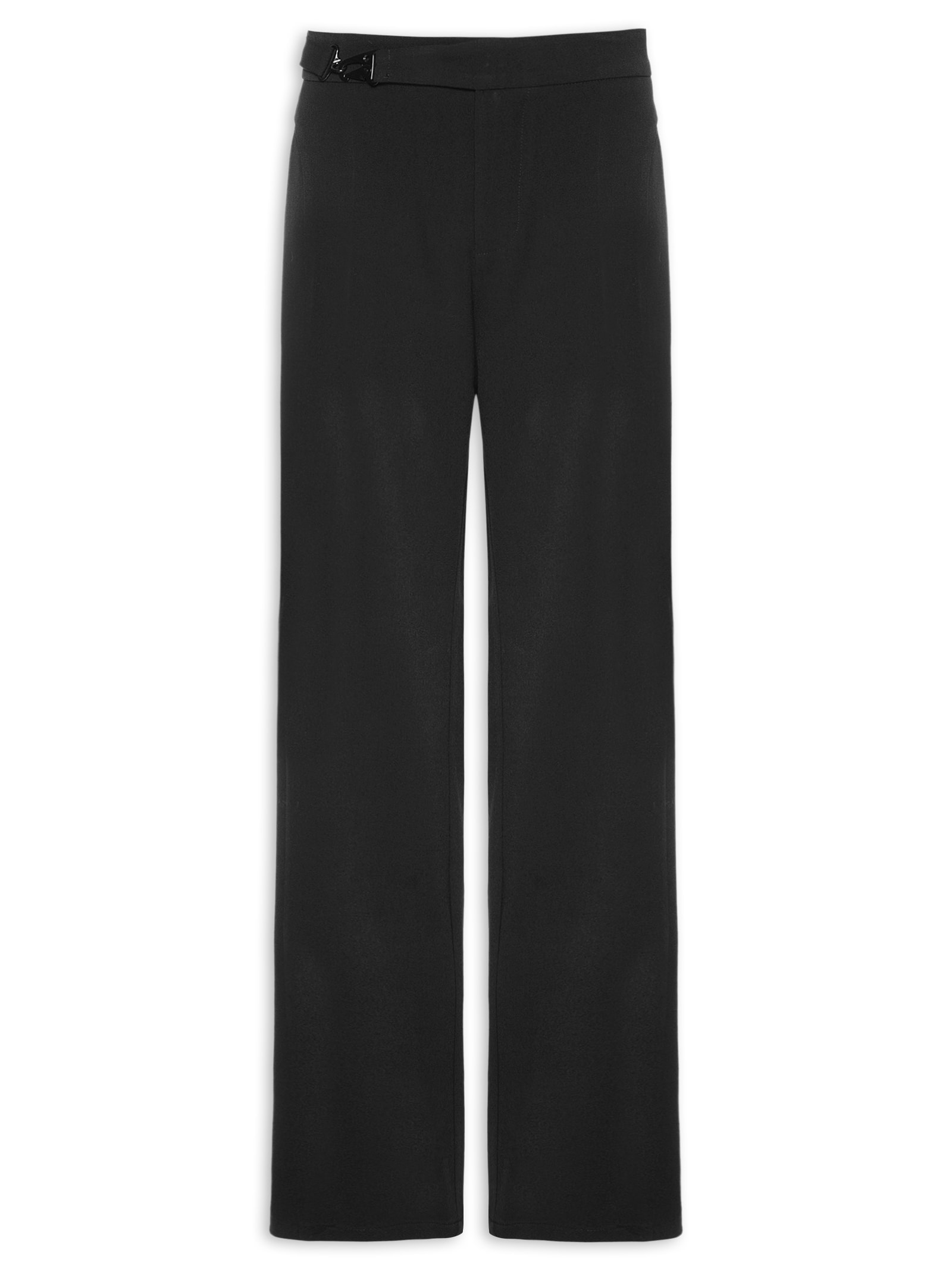 Calça Feminina Pantalona com Recorte e cinto Preto '2Essential