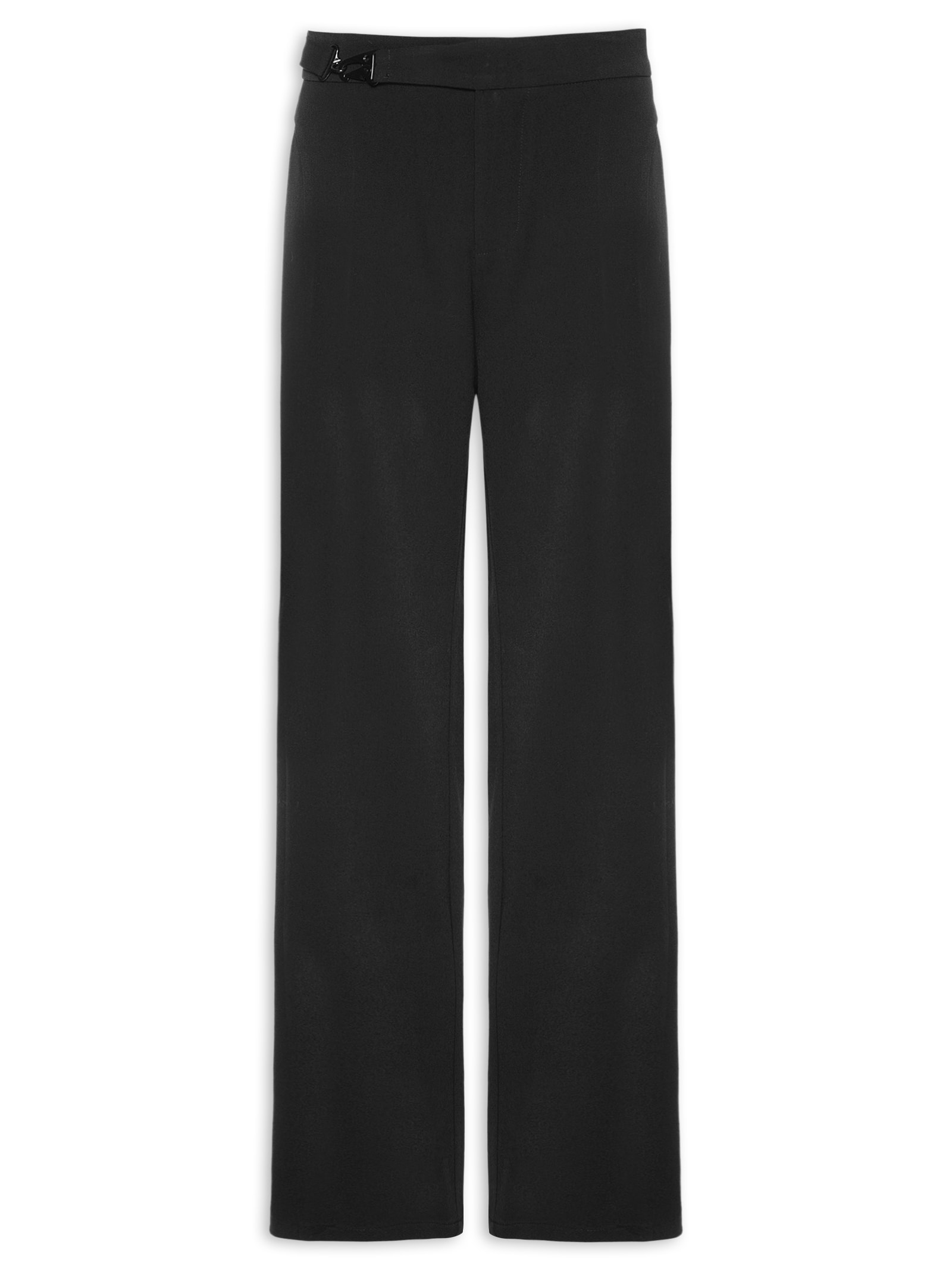 Calça Feminina Pantalona com Recorte e cinto Preto '2Essential