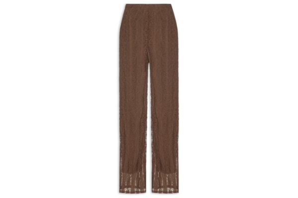 Calça Feminina Pantalona com Renda - Marrom