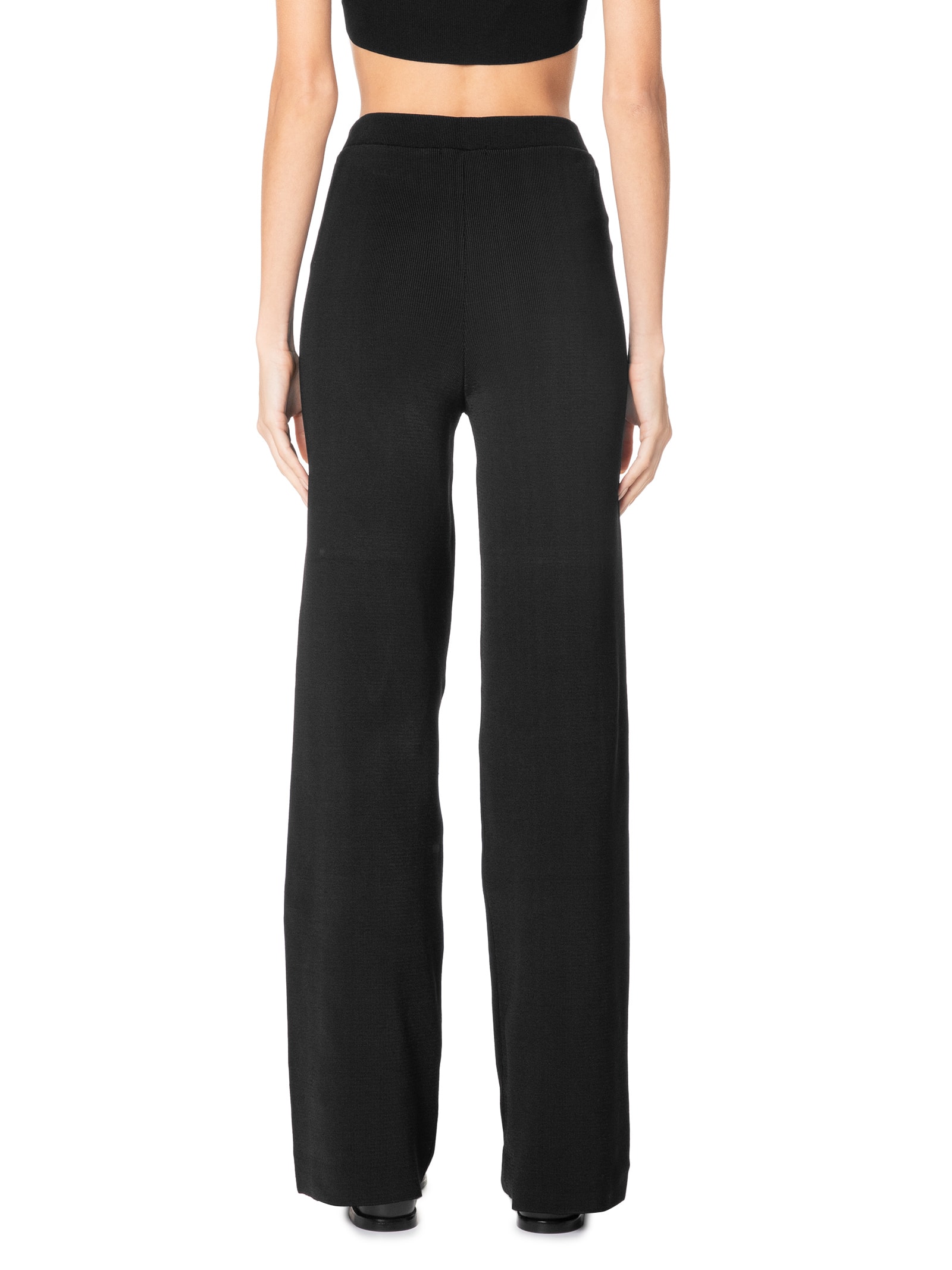 Calça Feminina Pantalona De Tricot Preto Animale