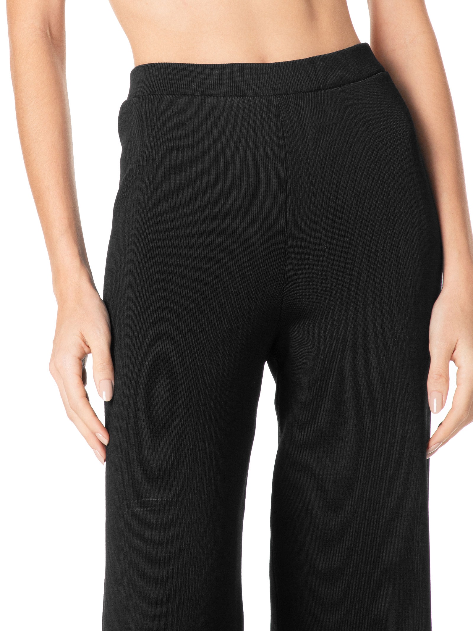 Calça Feminina Pantalona De Tricot Preto Animale