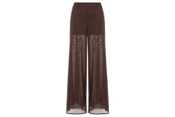 Calça Feminina Pantalona De Tule - Marrom