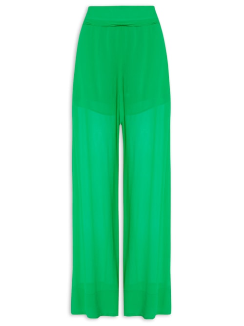 Calça Feminina Pantalona Detalhe À Fio Folha – Verde
