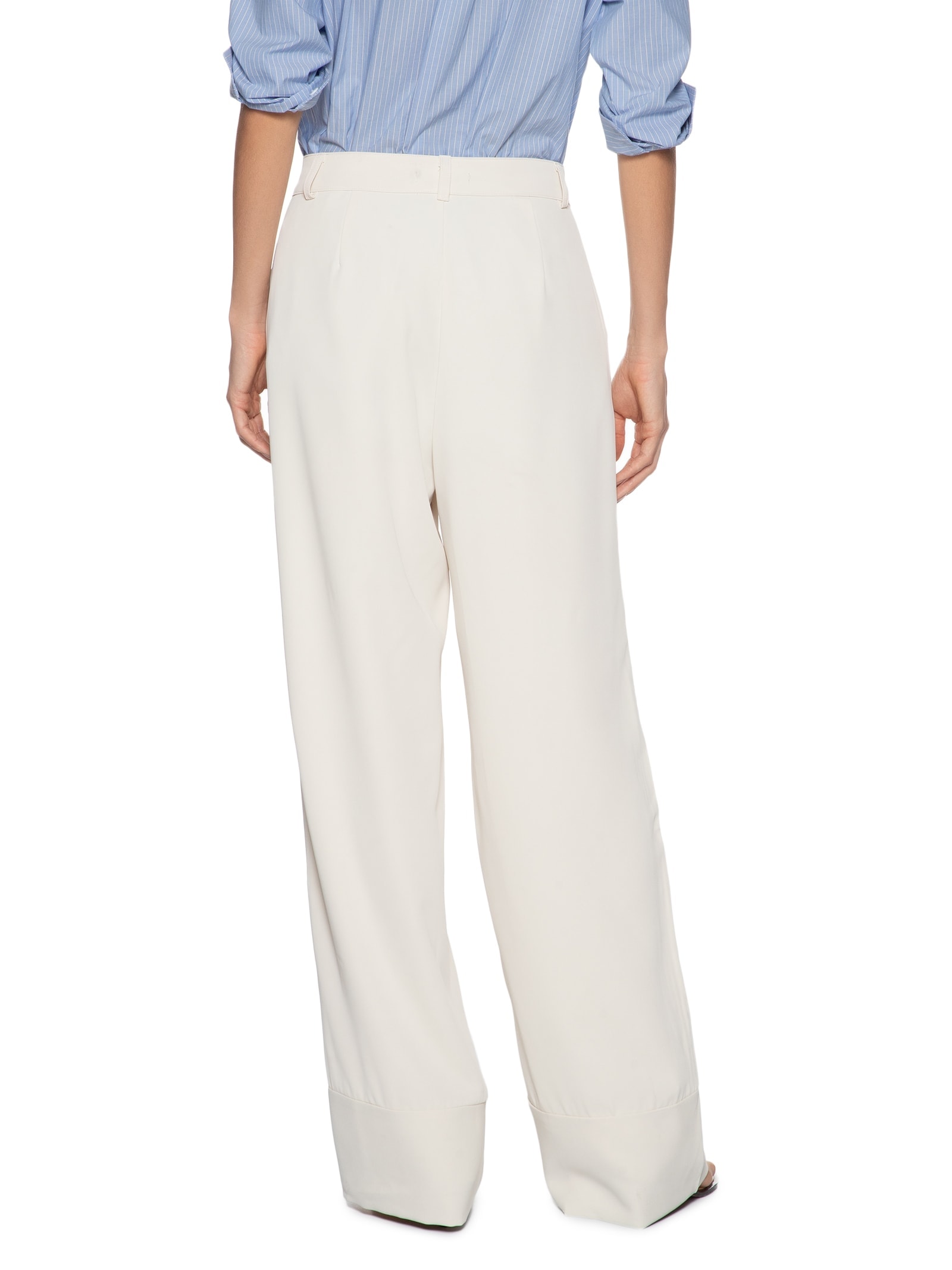 Calça Feminina Pantalona Em Alfaiataria Off White '2Essential