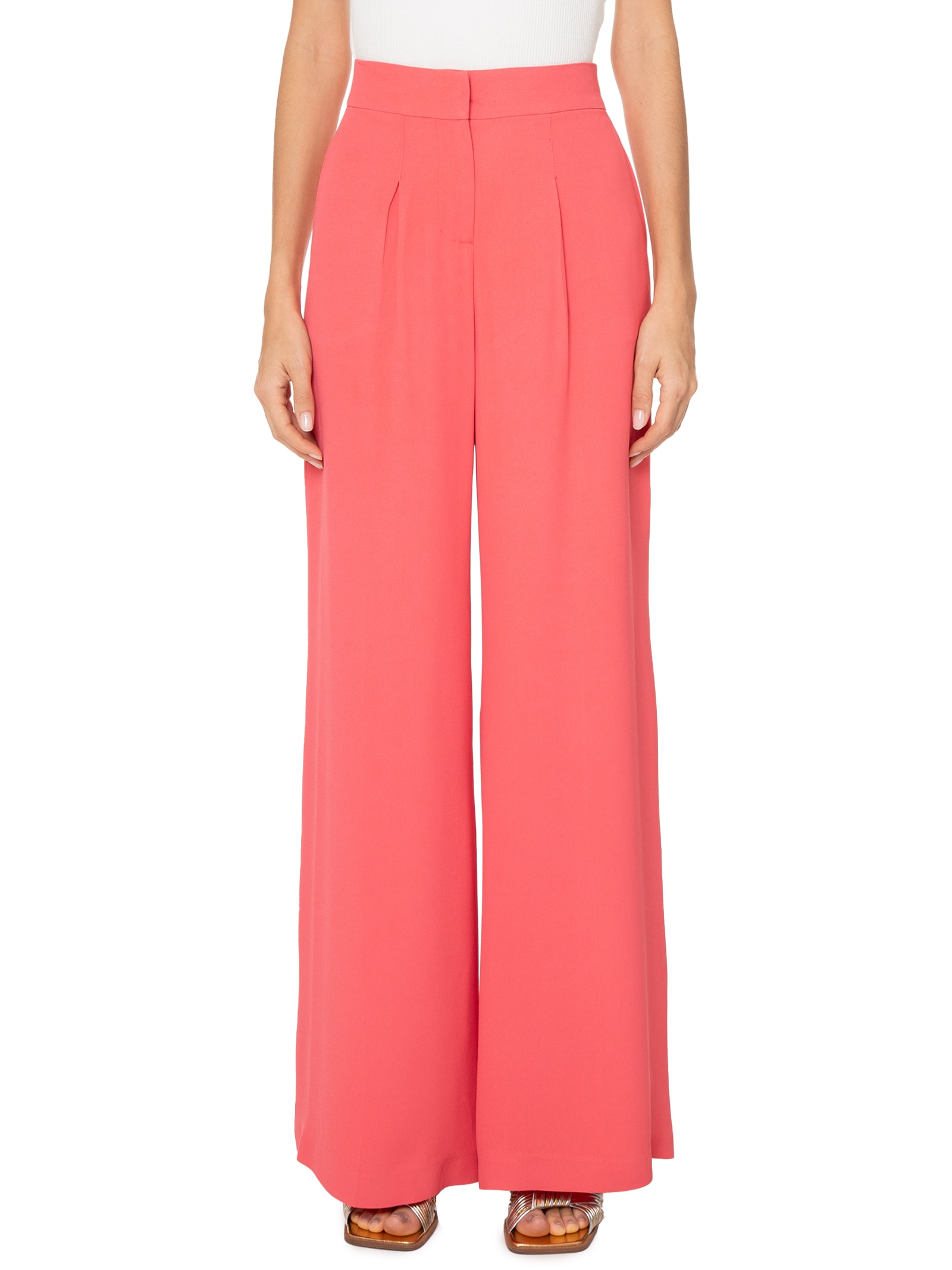 Calça Feminina Pantalona Em Crepe Rosa '2Essential
