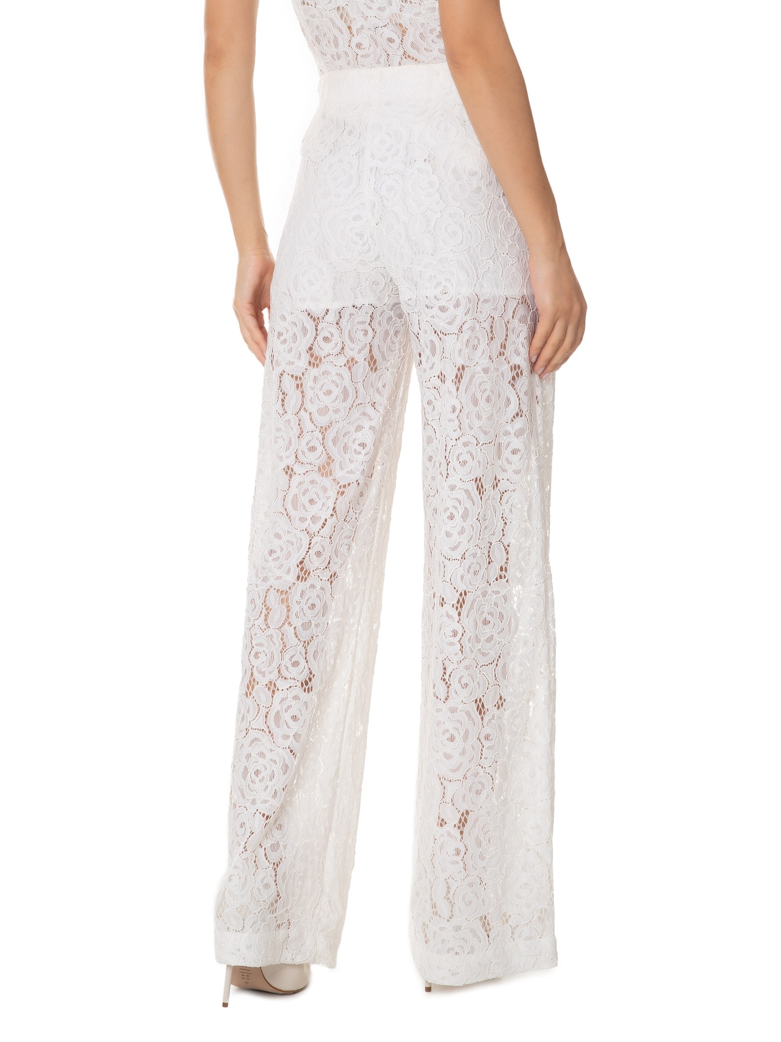 Calça Feminina Pantalona Em Renda Off White '2Essential