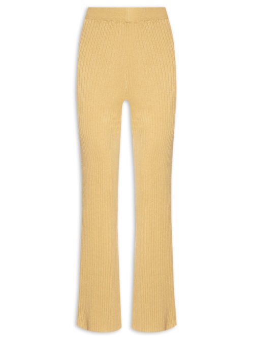 Calça Feminina Pantalona em Tricot – Bege