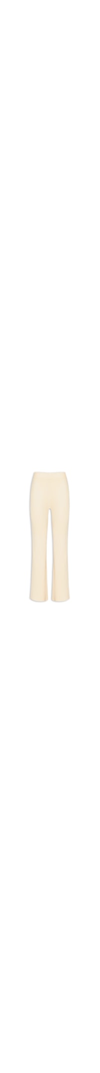 Calça Feminina Pantalona em Tricot - Off White