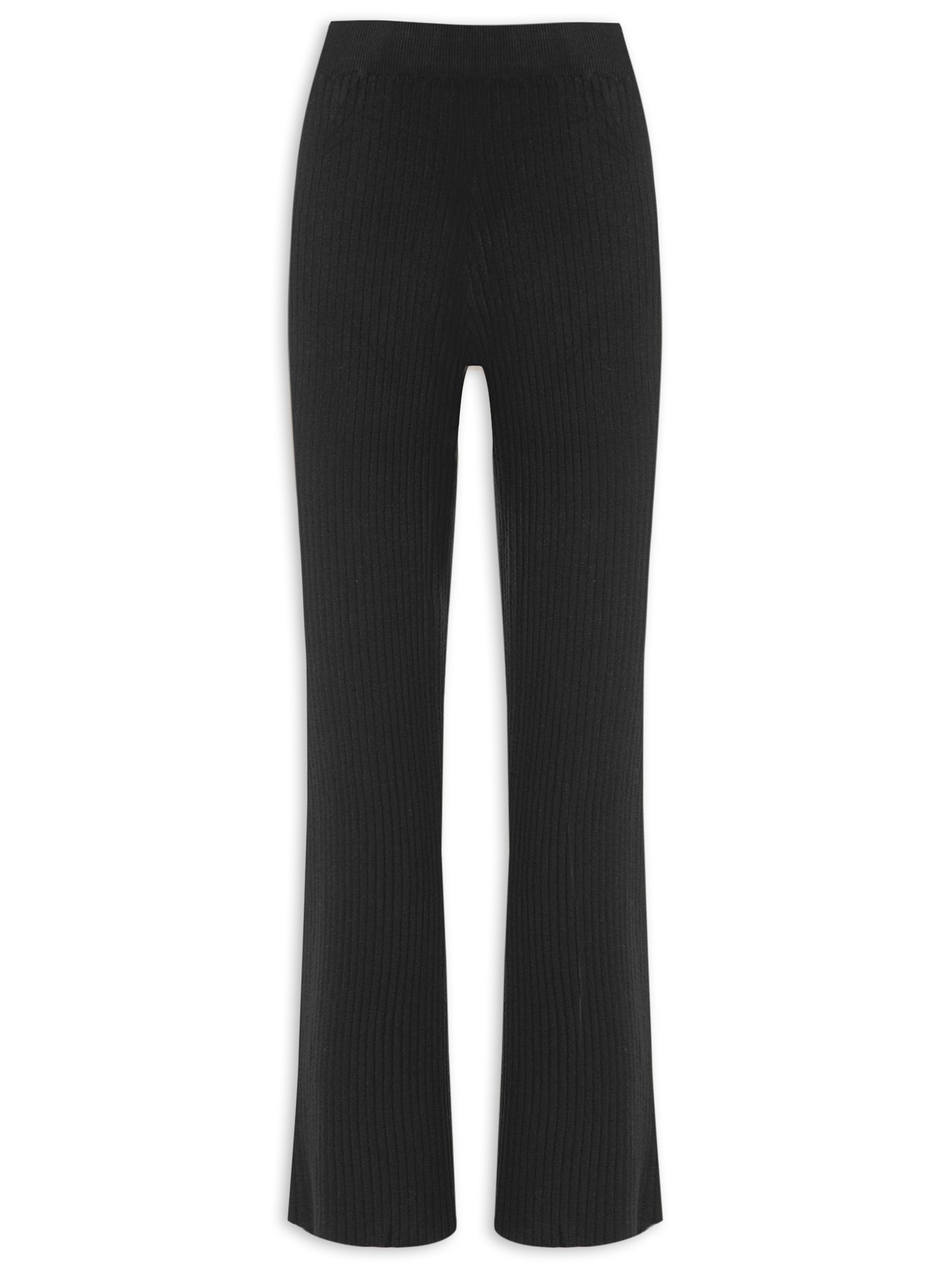 Calça Feminina Pantalona em Tricot Preto '2Essential