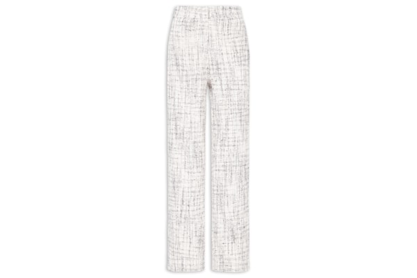 Calça Feminina Pantalona Em Tweed - Off White