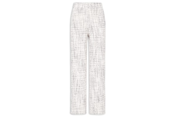Calça Feminina Pantalona Em Tweed - Off White
