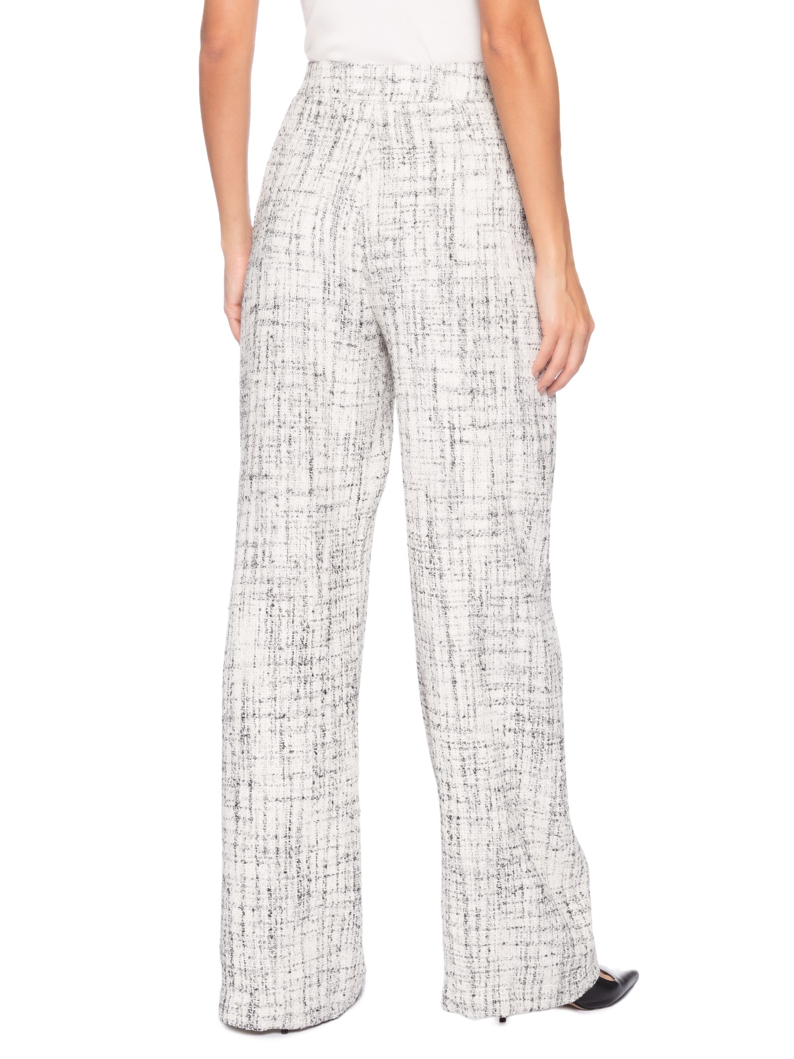 Calça Feminina Pantalona Em Tweed Off White '2Essential