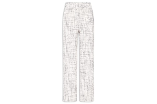 Calça Feminina Pantalona Em Tweed - Off White