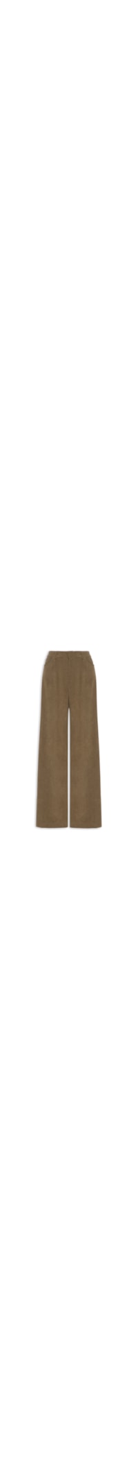 Calça Feminina Pantalona Em Veludo Cotelê - Bege