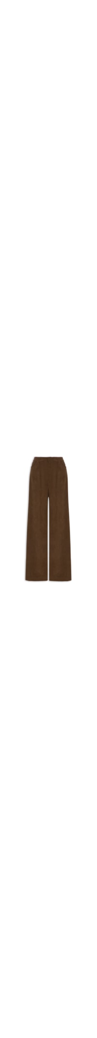 Calça Feminina Pantalona Em Veludo Cotelê - Marrom