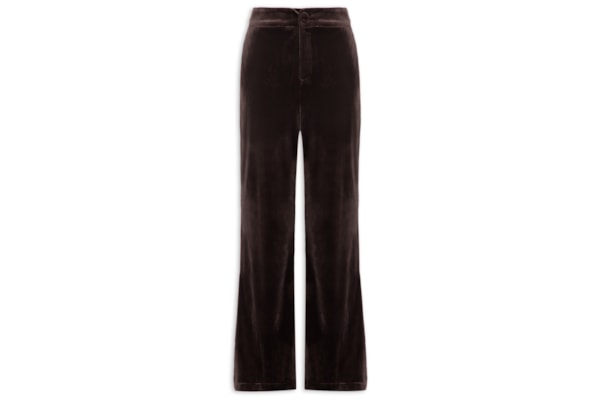 Calça Feminina Pantalona em Veludo - Marrom