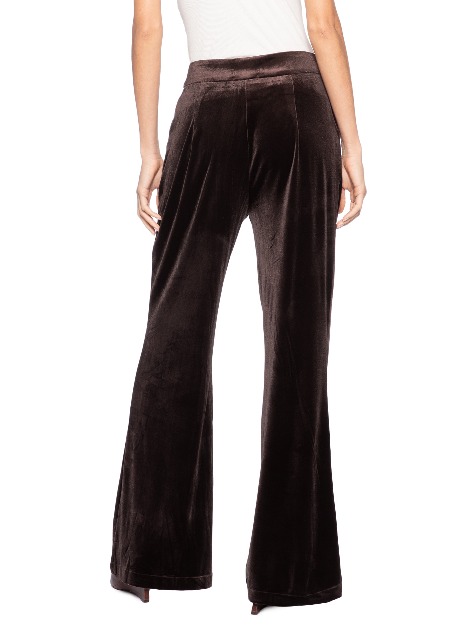 Calça Feminina Pantalona em Veludo Marrom '2Essential