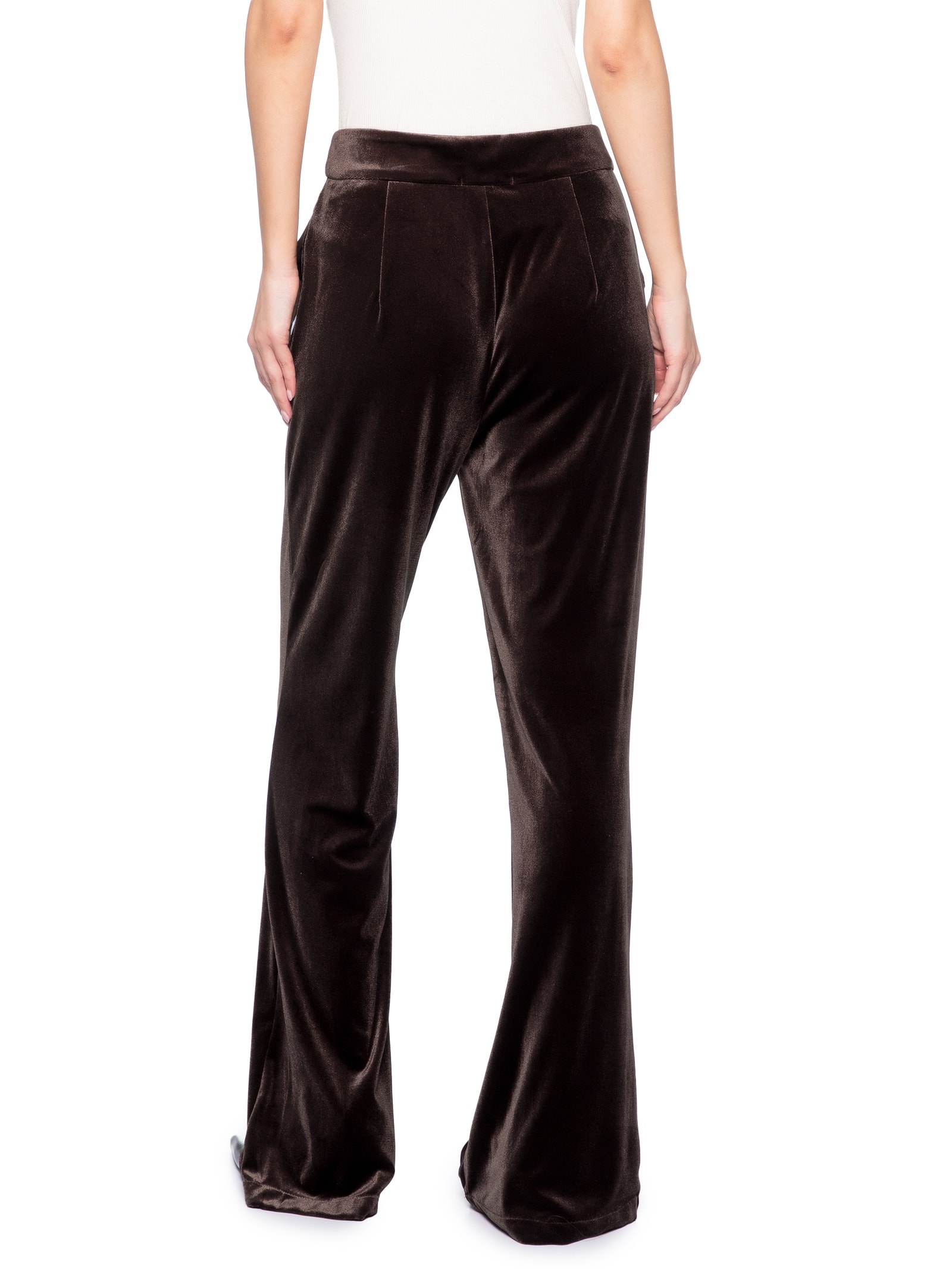 Calça Feminina Pantalona em Veludo Marrom '2Essential