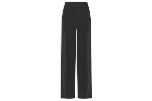 Calça Feminina Pantalona Em Veludo - Preto 
