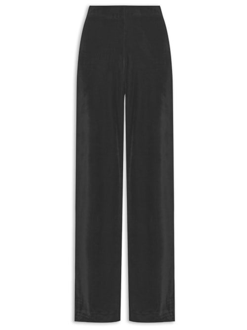 Calça Feminina Pantalona Em Veludo – Preto