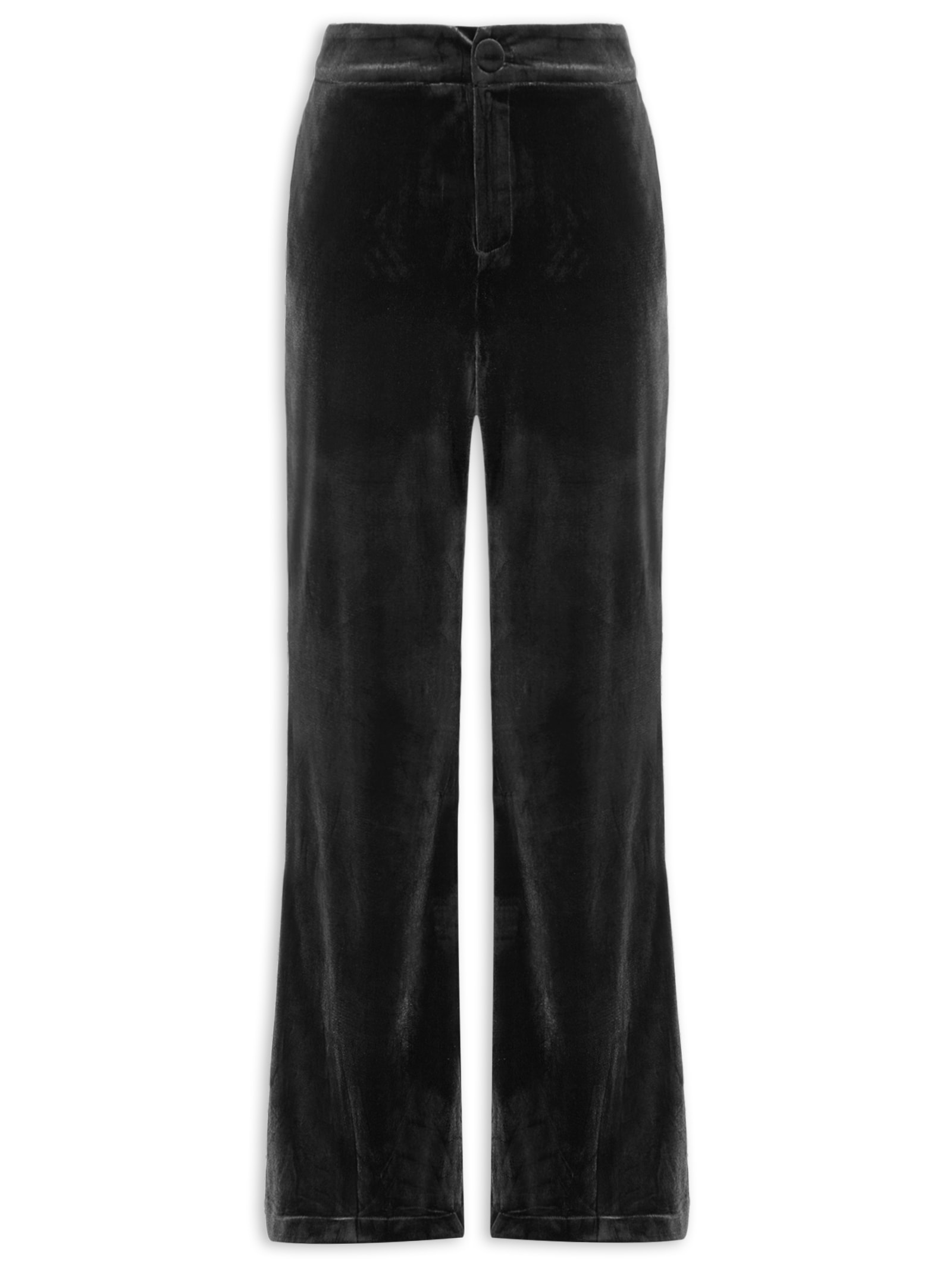 Calça Feminina Pantalona em Veludo – Preto '2Essential